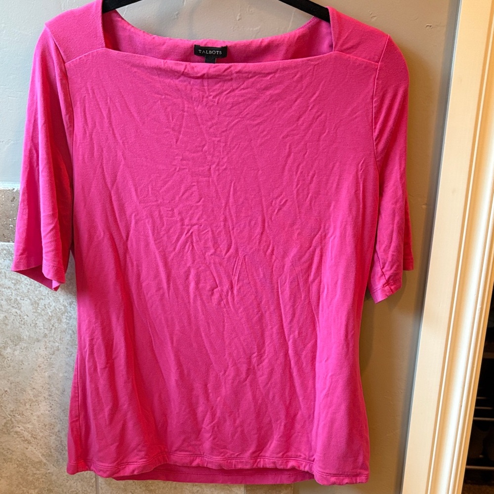 Talbots Fuchsia Short Sleeve Top